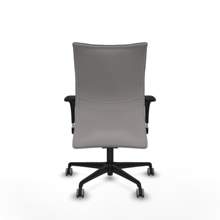 Albacete confidente sincro similpiel blanco brazos 1D base nailon ruedas 65mm engomadas