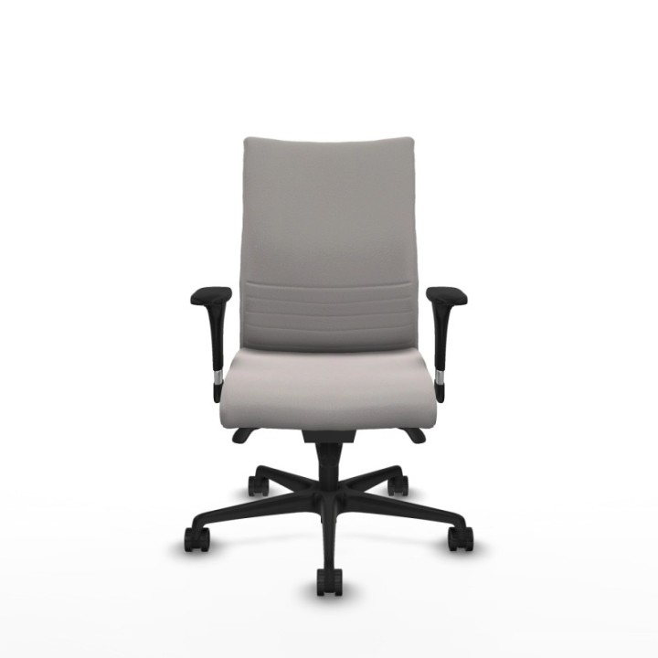 Albacete confidente sincro similpiel blanco brazos 1D base nailon ruedas 65 mm nailon