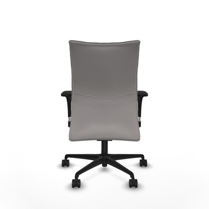 Albacete confidente sincro similpiel blanco brazos 1D base nailon ruedas 65 mm nailon