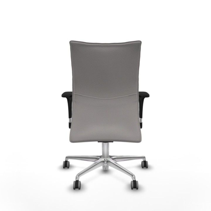 Albacete confidente sincro similpiel blanco brazos 1D base aluminio ruedas 65mm engomadas