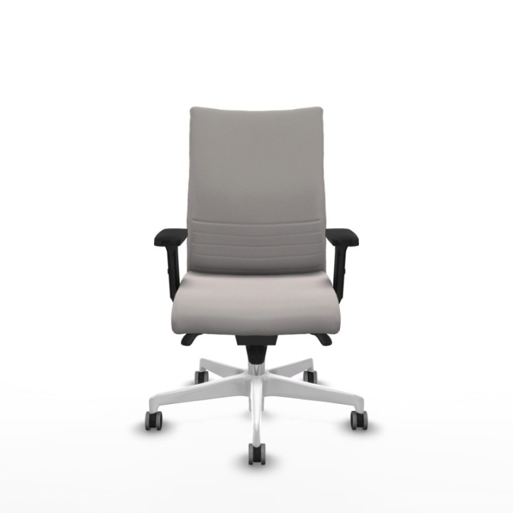 Albacete confidente sincro similpiel blanco brazos 2D base blanca ruedas 65mm engomadas