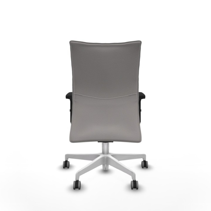 Albacete confidente sincro similpiel blanco brazos 2D base blanca ruedas 65mm engomadas