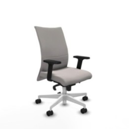 Albacete confidente sincro similpiel blanco brazos 2D base blanca ruedas 65 mm nailon