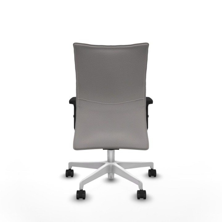 Albacete confidente sincro similpiel blanco brazos 2D base blanca ruedas 65 mm nailon