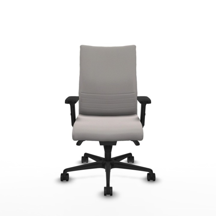 Albacete confidente sincro similpiel blanco brazos 2D base nailon ruedas 65 mm nailon