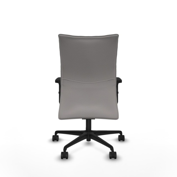 Albacete confidente sincro similpiel blanco brazos 2D base nailon ruedas 65 mm nailon