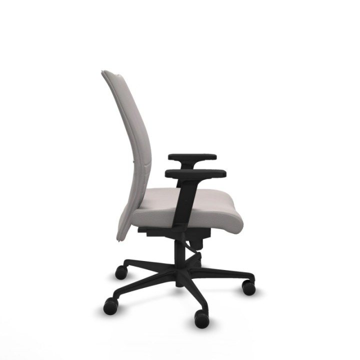 Albacete confidente sincro similpiel blanco brazos 2D base nailon ruedas 65 mm nailon