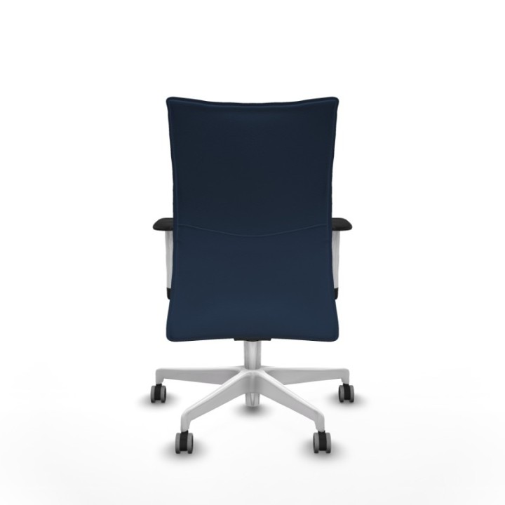 Albacete confidente sincro similpiel azul marino brazos 1D blancos base blanca ruedas 65mm engomadas