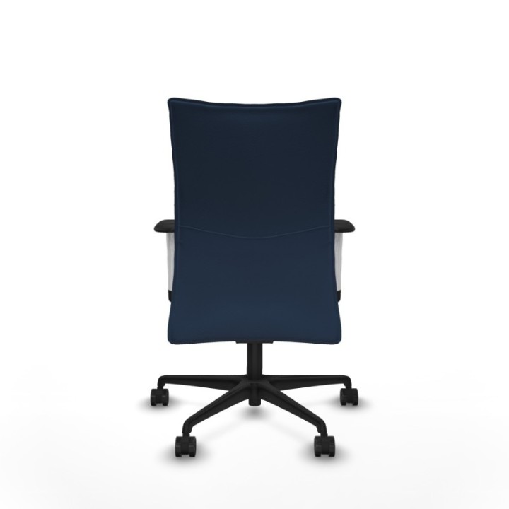 Albacete confidente sincro similpiel azul marino brazos 1D blancos base nailon ruedas 65 mm nailon