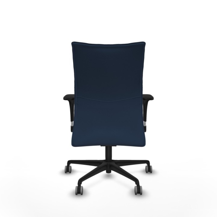 Albacete confidente sincro similpiel azul marino brazos 1D base nailon ruedas 65mm engomadas