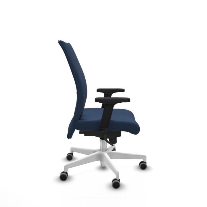 Albacete confidente sincro similpiel azul marino brazos 2D base blanca ruedas 65mm engomadas