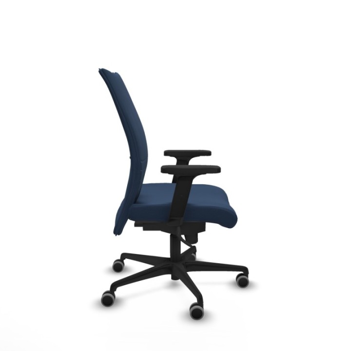 Albacete confidente sincro similpiel azul marino brazos 2D base nailon ruedas 65mm engomadas