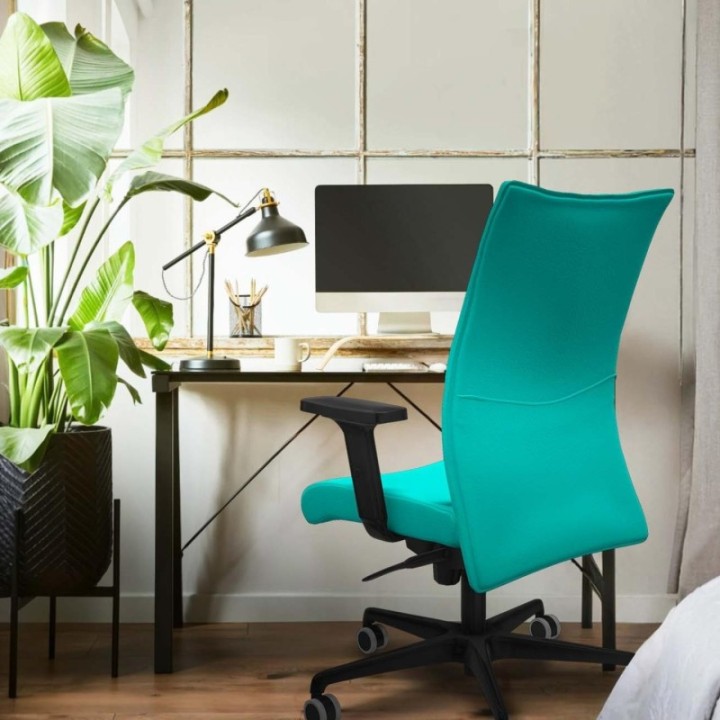 Albacete confidente sincro similpiel azul marino brazos 2D base nailon ruedas 65mm engomadas