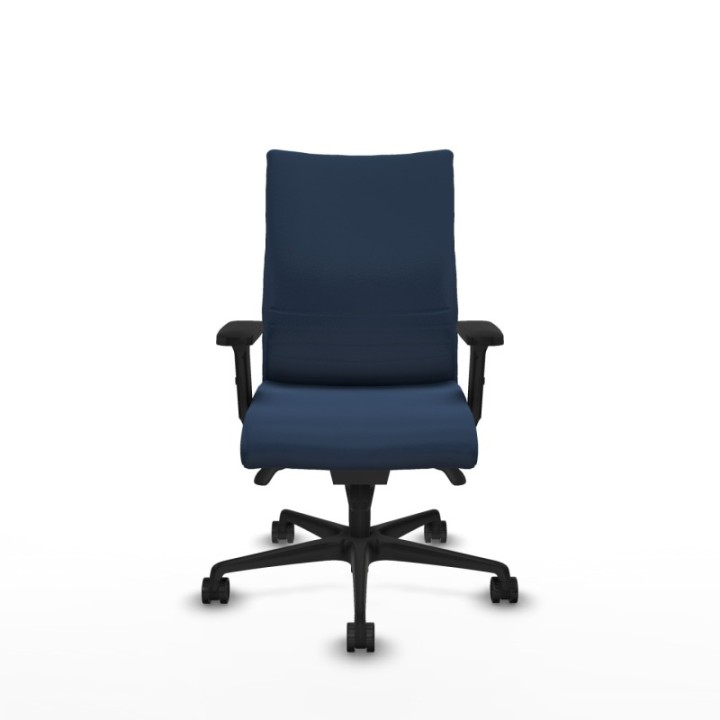 Albacete confidente sincro similpiel azul marino brazos 2D base nailon ruedas 65 mm nailon