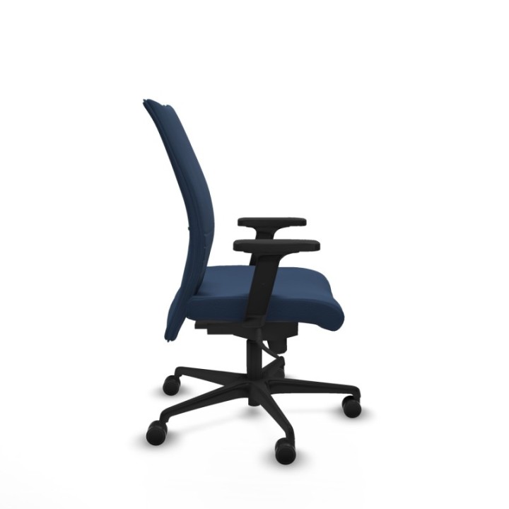 Albacete confidente sincro similpiel azul marino brazos 2D base nailon ruedas 65 mm nailon