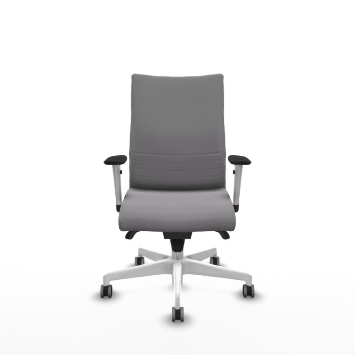 Albacete confidente sincro similpiel gris brazos 1D blancos base blanca ruedas 65mm engomadas