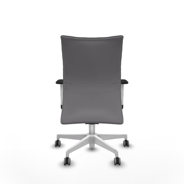 Albacete confidente sincro similpiel gris brazos 1D blancos base blanca ruedas 65mm engomadas