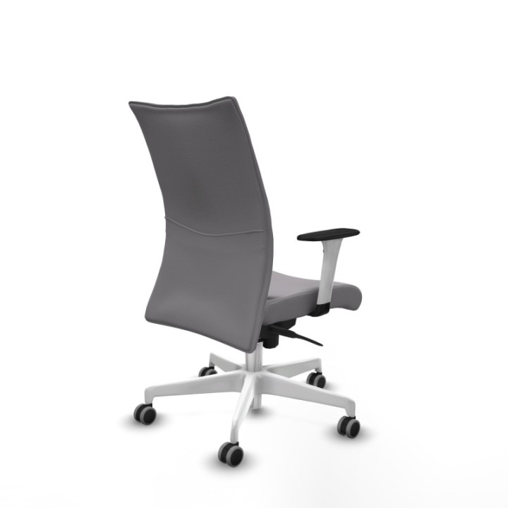 Albacete confidente sincro similpiel gris brazos 1D blancos base blanca ruedas 65mm engomadas