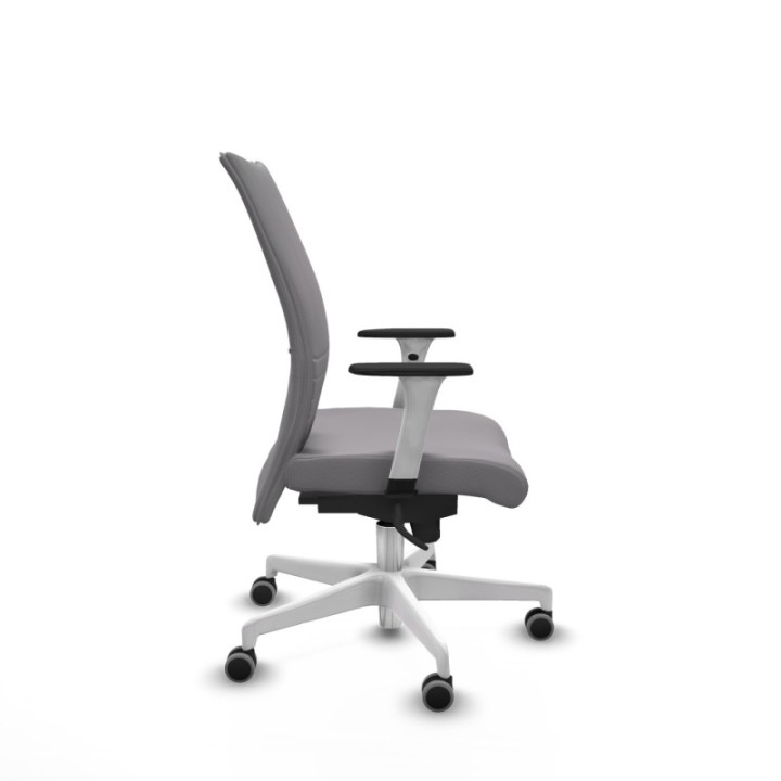 Albacete confidente sincro similpiel gris brazos 1D blancos base blanca ruedas 65mm engomadas