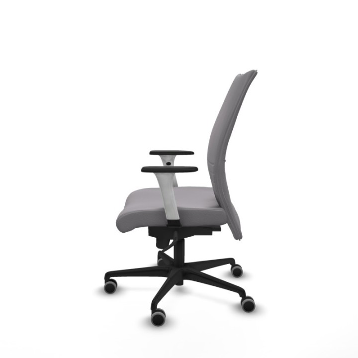 Albacete confidente sincro similpiel gris brazos 1D blancos base nailon ruedas 65mm engomadas