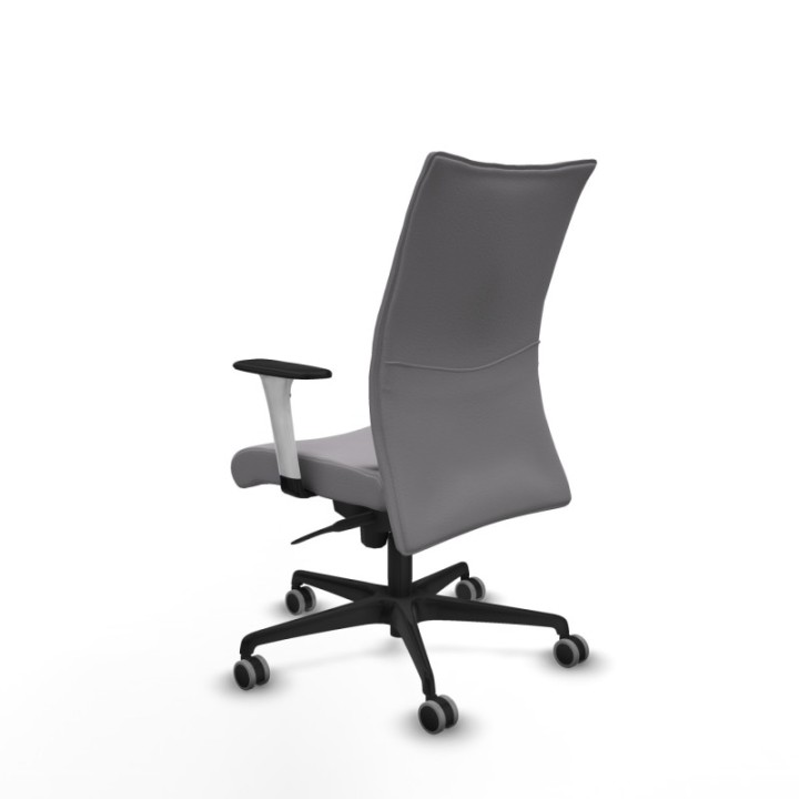 Albacete confidente sincro similpiel gris brazos 1D blancos base nailon ruedas 65mm engomadas