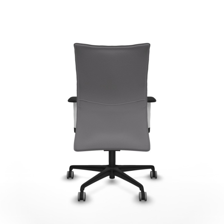 Albacete confidente sincro similpiel gris brazos 1D blancos base nailon ruedas 65mm engomadas