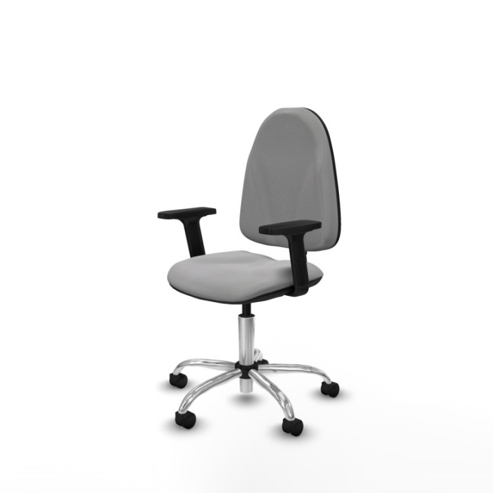 Algarra CP bali gris claro brazos 2D base cromada ruedas nailon 50mm