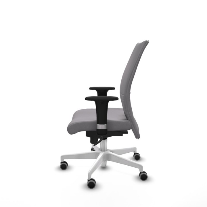 Albacete confidente sincro similpiel gris brazos 1D base blanca ruedas 65mm engomadas