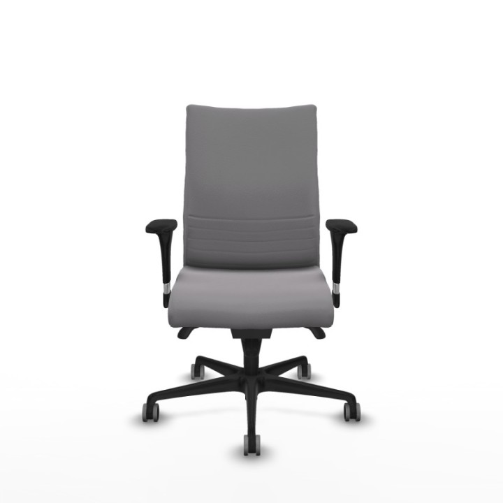 Albacete confidente sincro similpiel gris brazos 1D base nailon ruedas 65mm engomadas