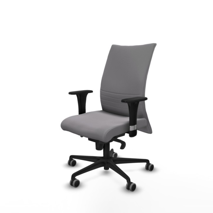 Albacete confidente sincro similpiel gris brazos 1D base nailon ruedas 65mm engomadas