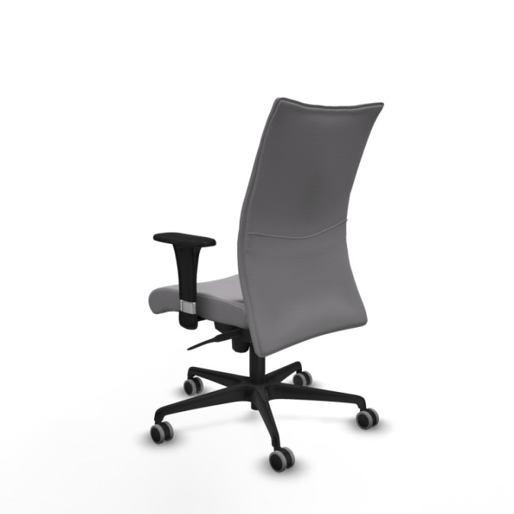 Albacete confidente sincro similpiel gris brazos 1D base nailon ruedas 65mm engomadas