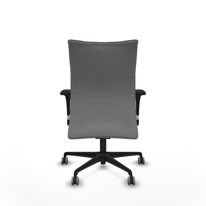 Albacete confidente sincro similpiel gris brazos 1D base nailon ruedas 65mm engomadas