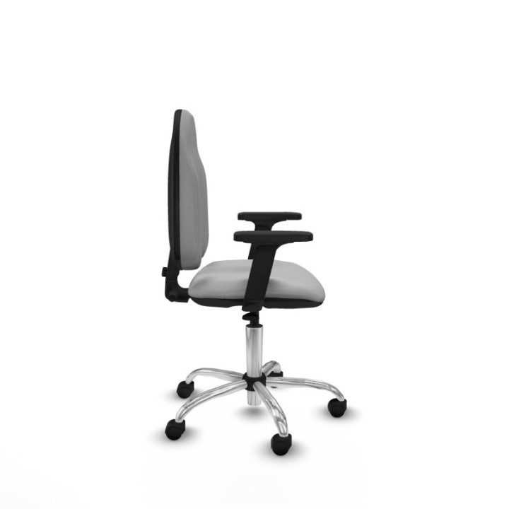 Algarra CP bali gris claro brazos 2D base cromada ruedas nailon 50mm