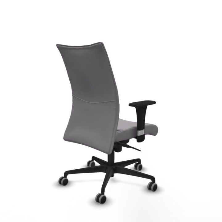 Albacete confidente sincro similpiel gris brazos 1D base nailon ruedas 65mm engomadas