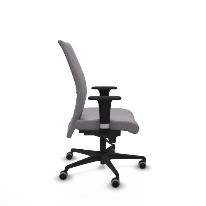 Albacete confidente sincro similpiel gris brazos 1D base nailon ruedas 65mm engomadas