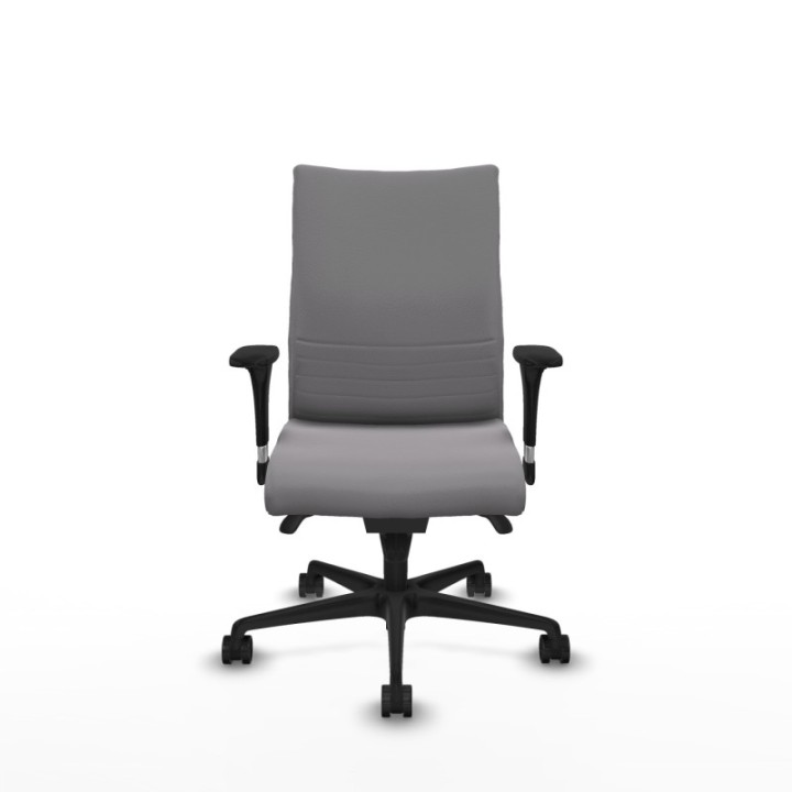 Albacete confidente sincro similpiel gris brazos 1D base nailon ruedas 65 mm nailon