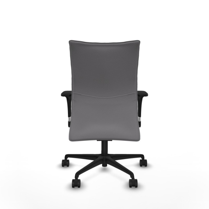 Albacete confidente sincro similpiel gris brazos 1D base nailon ruedas 65 mm nailon