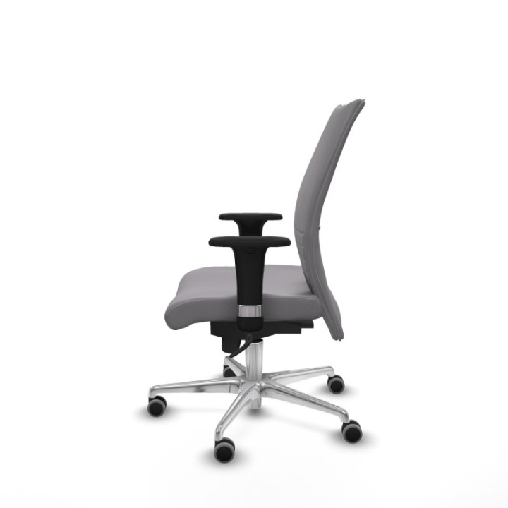 Albacete confidente sincro similpiel gris brazos 1D base aluminio ruedas 65mm engomadas