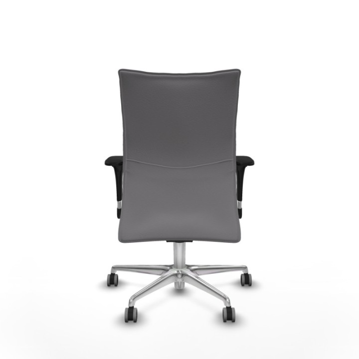 Albacete confidente sincro similpiel gris brazos 1D base aluminio ruedas 65mm engomadas