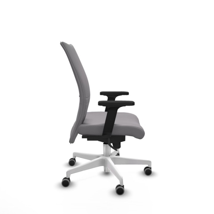 Albacete confidente sincro similpiel gris brazos 2D base blanca ruedas 65mm engomadas