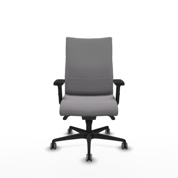 Albacete confidente sincro similpiel gris brazos 2D base nailon ruedas 65mm engomadas