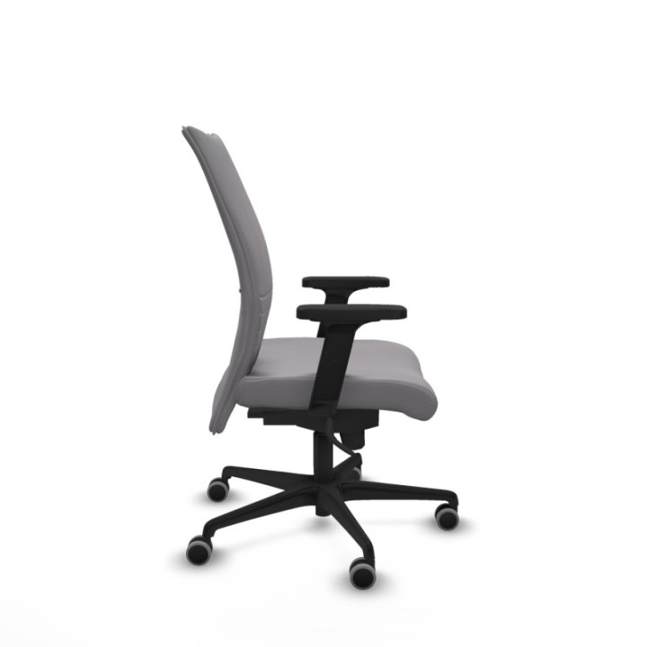 Albacete confidente sincro similpiel gris brazos 2D base nailon ruedas 65mm engomadas