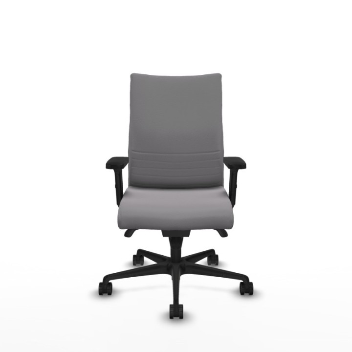 Albacete confidente sincro similpiel gris brazos 2D base nailon ruedas 65 mm nailon