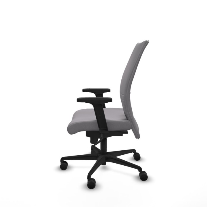 Albacete confidente sincro similpiel gris brazos 2D base nailon ruedas 65 mm nailon