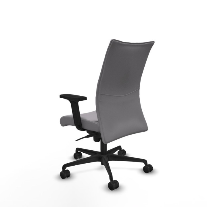 Albacete confidente sincro similpiel gris brazos 2D base nailon ruedas 65 mm nailon