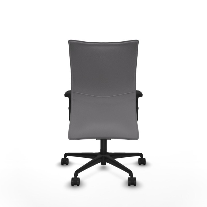 Albacete confidente sincro similpiel gris brazos 2D base nailon ruedas 65 mm nailon