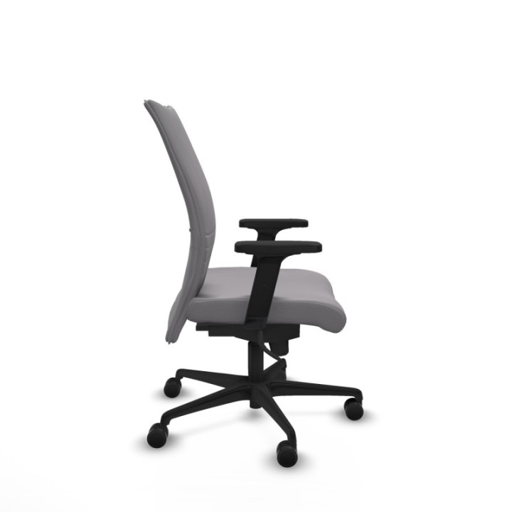 Albacete confidente sincro similpiel gris brazos 2D base nailon ruedas 65 mm nailon