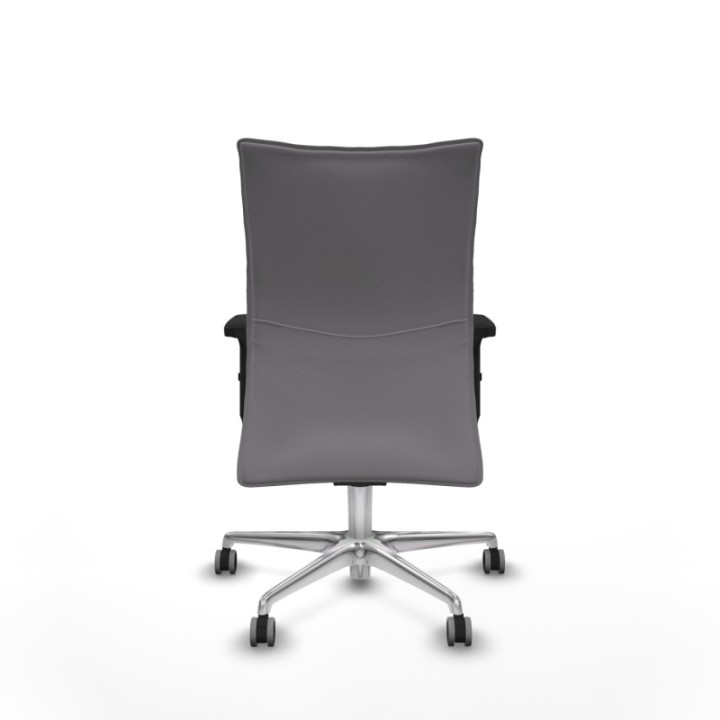 Albacete confidente sincro similpiel gris brazos 2D base aluminio ruedas 65mm engomadas