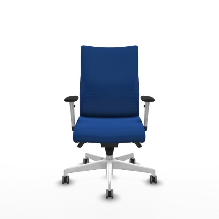 Albacete confidente sincro similpiel azul brazos 1D blancos base blanca ruedas 65mm engomadas