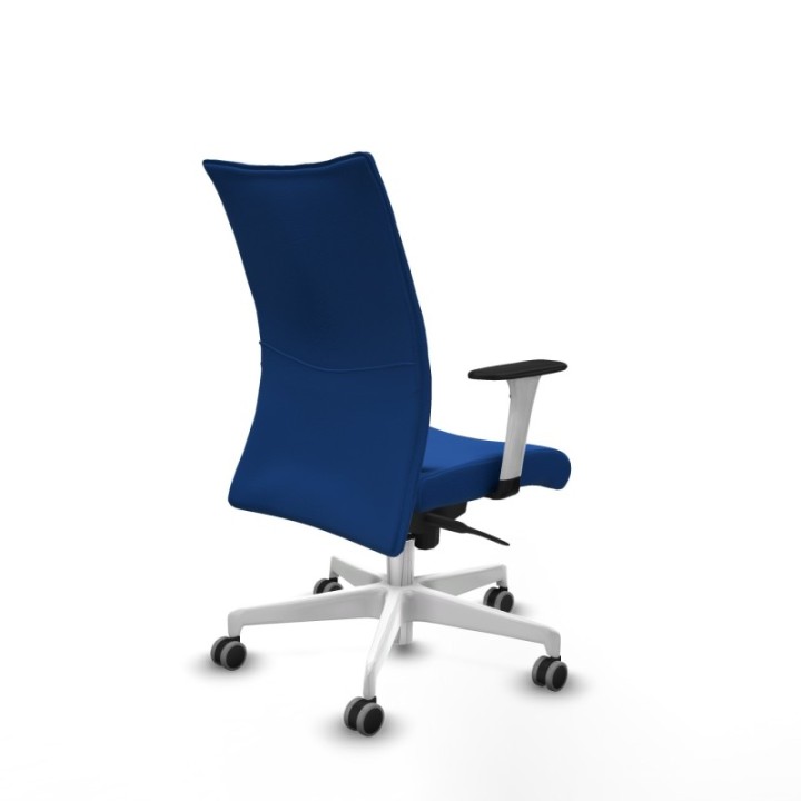 Albacete confidente sincro similpiel azul brazos 1D blancos base blanca ruedas 65mm engomadas